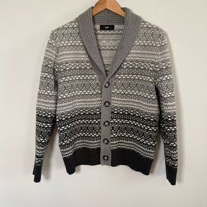 Mossimo 100% Cotton Shawl Collar Men's Patterned Cardigan